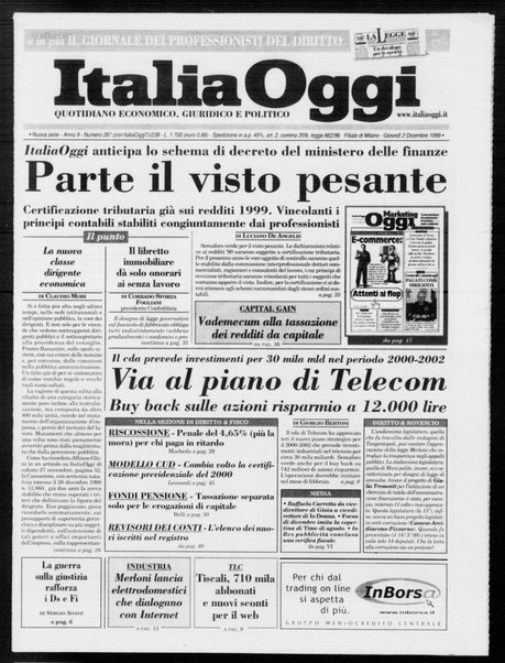 Italia oggi : quotidiano di economia finanza e politica